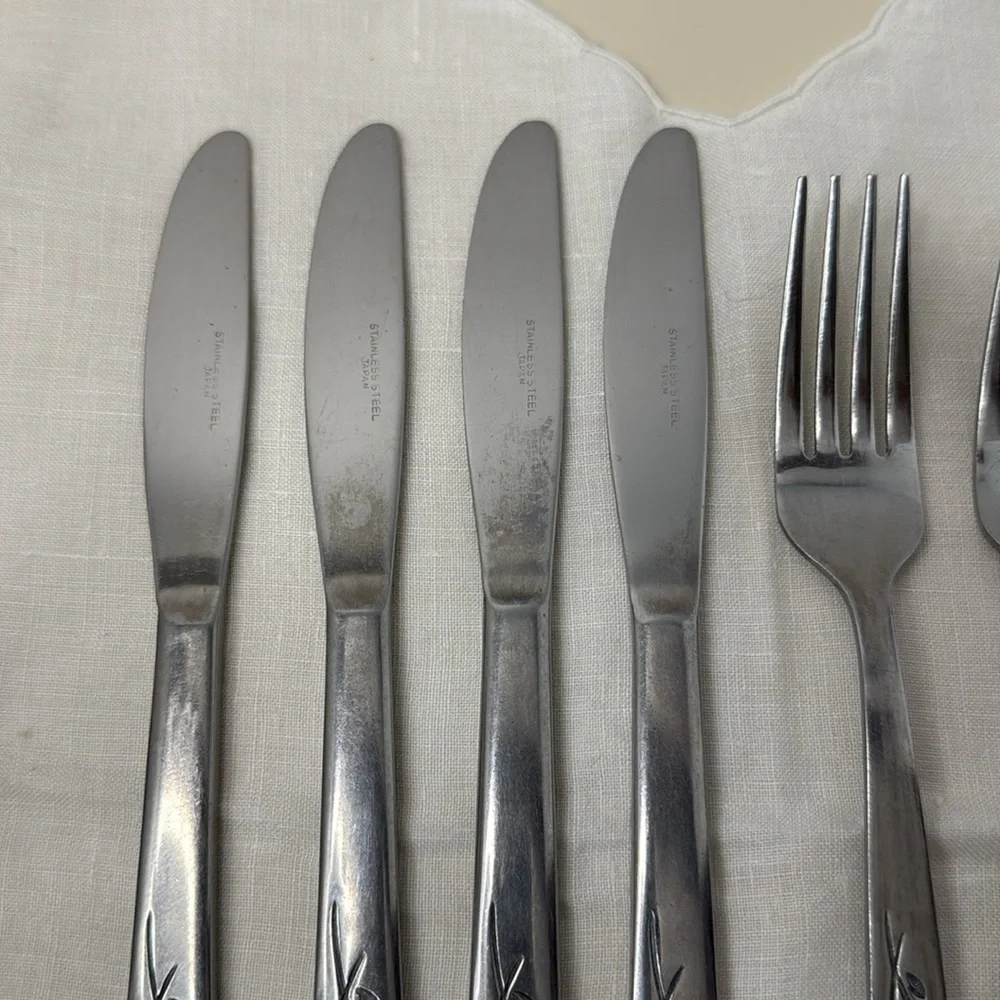 Summer Breeze Floral Pattern Sears & Roebuck Stainless Steel Flatware 8 Pc Japan